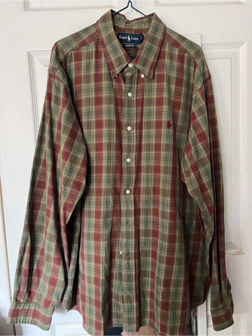 Vintage Ralph Lauren Plaid Stripe Long Sleeve Button Down Shirt Lot Of 4 XXL XL - Picture 2 of 10